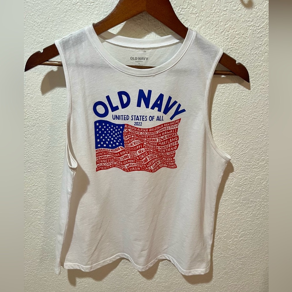 Old Navy 4th of July white tank top